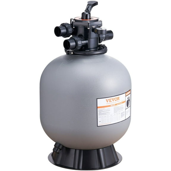 Sand Filter, 22-inch,  Filter, Backwash, Rinse, Recirculate, Waste, Winter, Closed Functions,Up to 55 GPM Flow Rate, Above Inground Swimming Pool Sand Filter System with 7-Way Multi-Port Valve