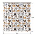 thumbnail image 5 of Dog Head and Dog Paw Print Modern Waterproof Shower Curtain Set with 12 Hooks, Washable Decorative Bathroom Shower Curtain, 5 of 6