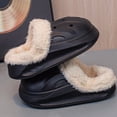 thumbnail image 4 of Dakaela 3-13Y Kids Lined Clogs Boys Girls Winter Fleece Garden Shoes Toddler Platform House Shoes Slip on Indoor Outdoor Mules Black 4.5, 4 of 8