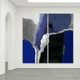 thumbnail image 4 of Cobalt Abstract Driptych 36 in x 72 in Painting Art Prints, by Empire Art Set of 2, 4 of 5