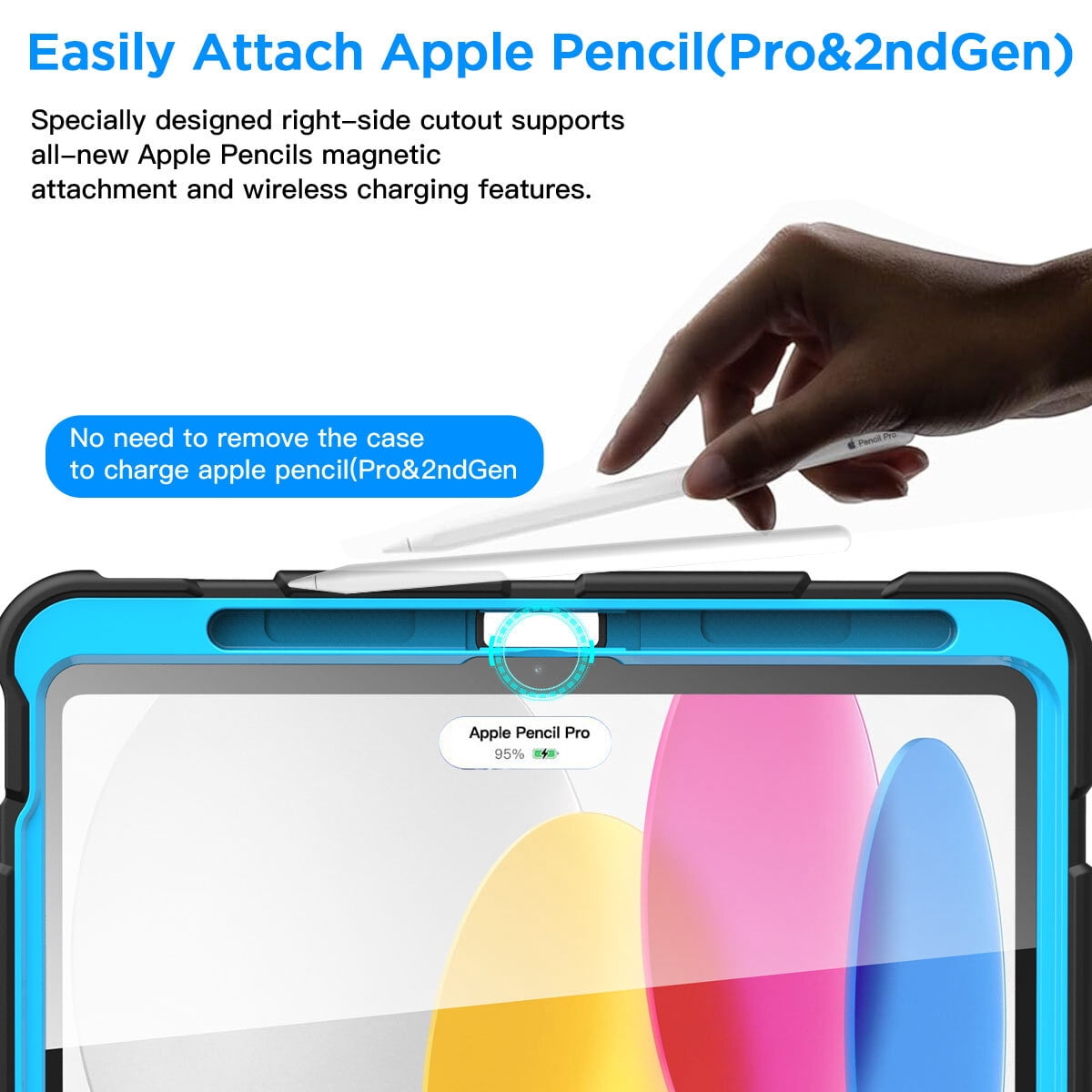 AICase For Apple iPad (A16) 11th Generation 11 Inch 2025 Case Shockproof Rugged Cover Heavy Duty 360 Rotating Protective Kickstand Cover Built-in Pencil Holder +Screen Protector