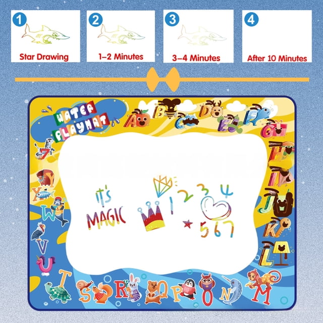 Almohadilla de graffiti, almohadilla de pintura de lienzo de agua, manta de pintura al agua, tablero de dibujo al agua, juguetes educativos para niños 100X80