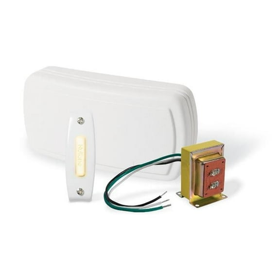Broan-Nutone BK115LWH Builder Chimes Kit with Lighted Pushbutton, White