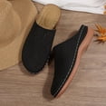 thumbnail image 6 of Women's Slippers Women's Fashion Casual Hollow Solid Color Baotou Sandals Thick Bottom Half Slippers Wedge Heels,Black,36, 6 of 9