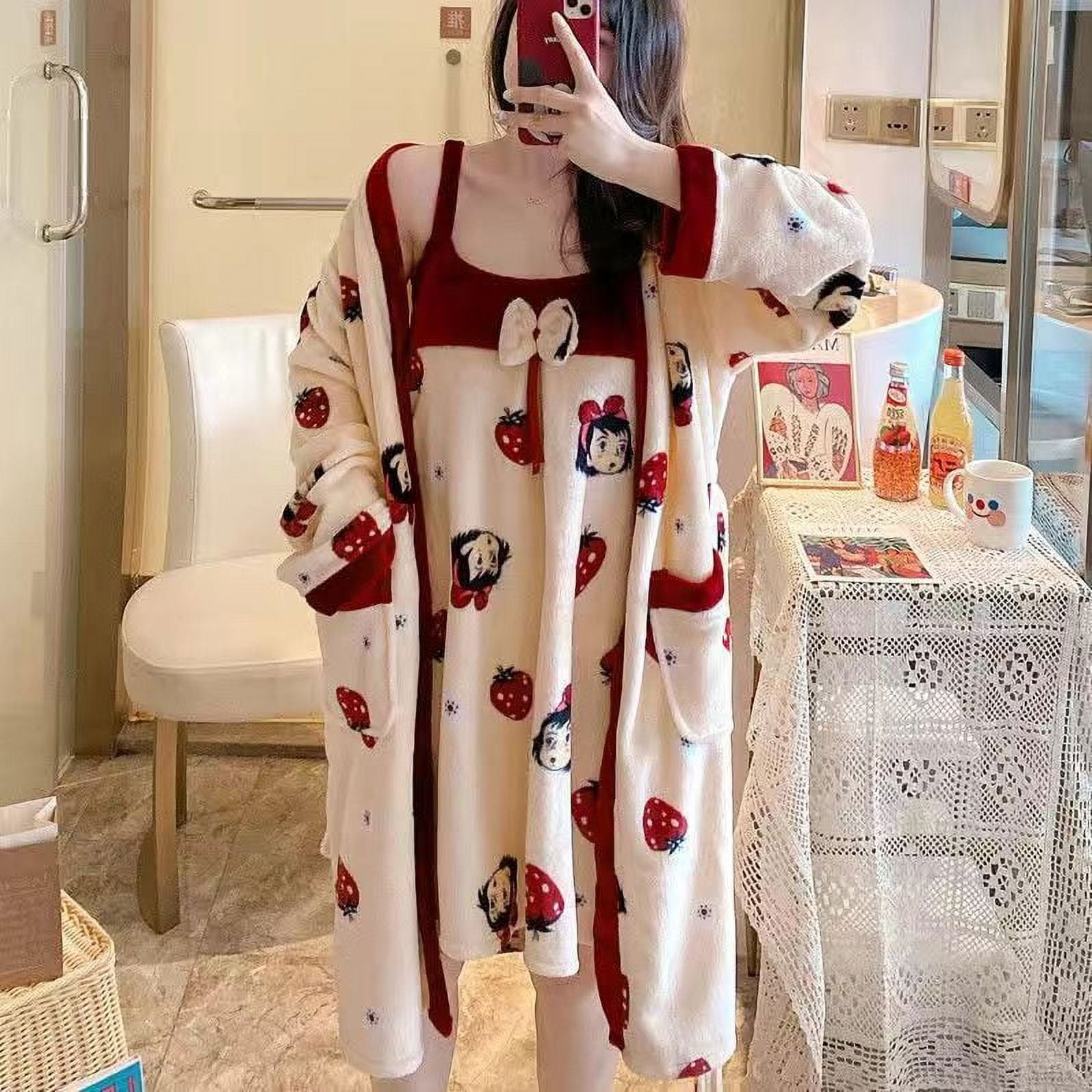 Cinnamoroll Cotton Robe Women Coral Velvet Winter Thickened Cute Home  Clothes