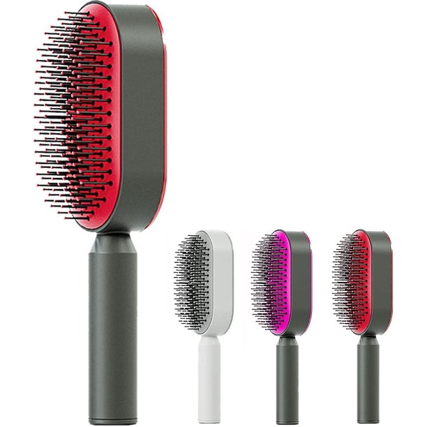 1.5V Peine de pelo con cojín de aire tipo prensa para mujer, cepillo de autolimpieza, cepillo para desenredar, accesorios de estilismo para masaje