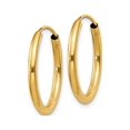 thumbnail image 3 of Primal Gold 14K Yellow Gold Round Endless 2mm Hoop Earrings, 3 of 4