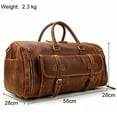 thumbnail image 2 of RKXQT Handbags for Men Leather Travel Duffles Travelling Shoulder Laptop Bags Real Cow Skin Hand Luggage Bags (Color : Brown, Size : ONE Size), 2 of 5