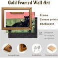 thumbnail image 2 of Vintage Gold Framed Funny Black Cat Martini Wall Art, Bar Cart Decor, Eclectic Cute Cat Cocktail Canvas Prints Paintings, Whimsical Pictures Artwork for Bedroom Living Room Home Decor 12x16 inch, 2 of 14