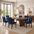 thumbnail image 5 of Upholstered Fabric Dining Chairs Set of 2 with Wood Legs, Modern Parsons Chairs with High Back for Kitchen, Dining Room, or Restaurant, Blue, 5 of 11