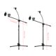 thumbnail image 3 of Soporte de micrófono Irfora Micrófono de Metal Soporte de Piso Trípode de Altura Ajustable con Boom Arm 3 Mic Holders y 2 Smartphone Holder para Studio Outdoor Cellphone Live Streaming Irfora Soporte de micrófono, 3 of 7
