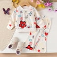 thumbnail image 2 of TOWED22 Baby Girl Fall Winter 2 Piece Outfits Set Toddler Clothes Long Sleeve Soft Sweatshirt + High WaistPants Cute(Beige,2-3 Y), 2 of 9