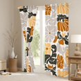 thumbnail image 3 of Homewish Gray Brown Boho Kitchen Curtains,Vintage Daisy Floral Black Out Curtains Pack of 2 (42x63 Each), 3 of 6