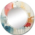 thumbnail image 2 of Designart "modern Chromatics II" Abstract Collages Round Wall Mirror - Modern Oval Printed Decorative Oversized Mirror - Multiple Color Options, 2 of 4