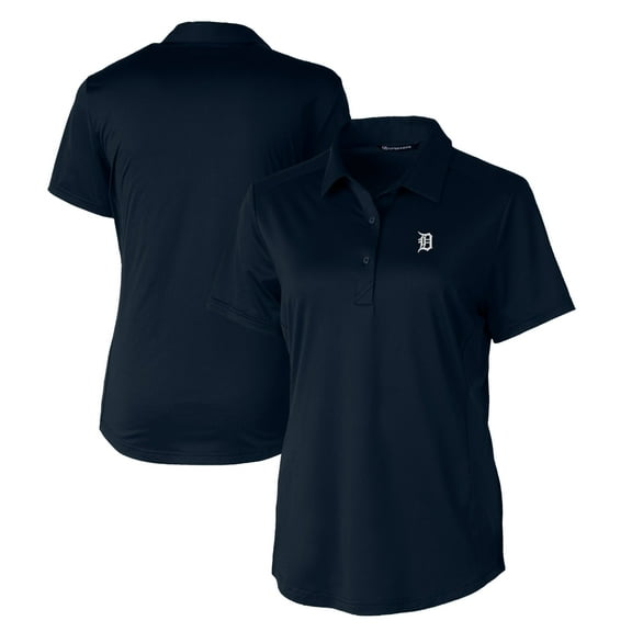 Women's Cutter & Buck Navy Detroit Tigers Eco Textured Stretch Recycled Polo