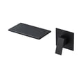 thumbnail image 2 of Brass Matte Black Wall Mounted Waterfall Basin Faucet Set, Bathroom Hot Cold Water Bathtub Washbasin Sink Mixer Tap Modern Crane, 2 of 8