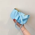thumbnail image 3 of Bolso Plisado Bolso pequeño informal con cadena plisada para mujer, de Color sólido, para axilas (azul) Tmvgtek Para Estrenar, 3 of 5