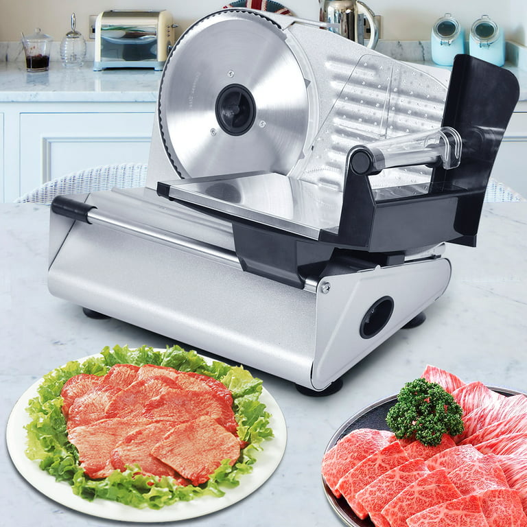  Electric Meat Slicer Frozen Meat Slicer Machine,Deli Meat Slicer ,Small Mini Food Cutter Adjustable Thickness Food Slicer Machine 7.5 Inch  Stainless Steel Blade for Home Kitchen Use: Home & Kitchen