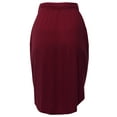 thumbnail image 4 of A2Y Women's Elastic Waist Self Tie Tulip Hem Side Pocket Skirt Dark Burgundy S, 4 of 5
