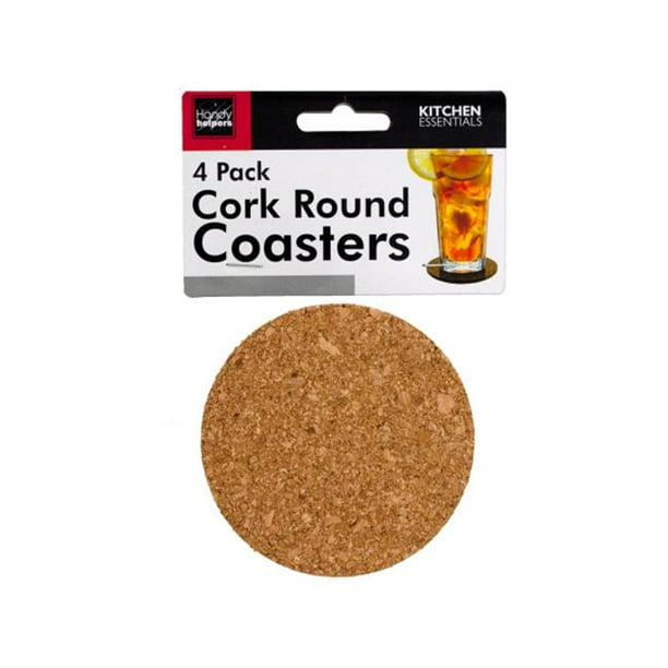 Bulk Buys HR27772 Round Cork Coasters Pack of 72