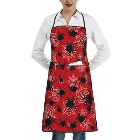 

Lukts A Web With A Spider 1 Pattern Kitchen Apron Waterdrop Resistant Apron with adjustable Aprons for Women and Men with Pockets Cooking Apron