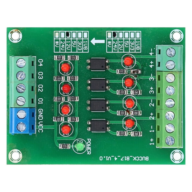 Signal Converter Module, 24V To 5V Durable Optocoupler Isolation Board Stable Working 4 Channel PNP To NPN For DIY