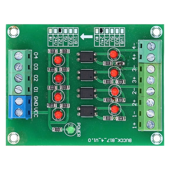 Tablero De Aislamiento De Optoacoplador, Módulo Convertidor De Señal Duradero, Trabajo Estable, 4 Canales Para Bricolaje