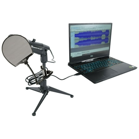Rockville A-STREAM Live Stream USB Microphone+Stand+Cable+Warm Audio Pop Filter