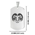 thumbnail image 2 of Stainless Steel Aries Zodiac (Ram) Dog Tag Pendant Necklace, 2 of 3
