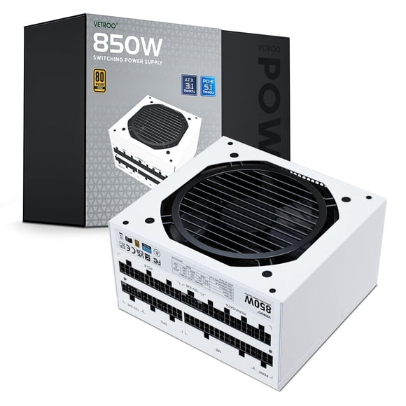 Fuente de alimentación Vetroo 850W 80 Plus Gold totalmente modular ATX 3.1