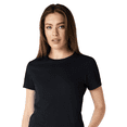 thumbnail image 4 of Gildan Softstyle Taped Neck T-Shirt for Women, Short Sleeve Semi-Fitted Tee, Black, S, 4 of 6
