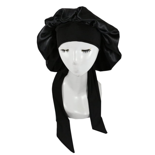 Satin Bonnet Skin-friendly Wear Resistant Imitation Silk Braid Sleeping Bonnet Cap for Home
