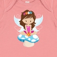thumbnail image 4 of Inktastic Cute Fairy, Brown Hair, Fairy Sitting On Mushroom Girls Baby Bodysuit, 4 of 5