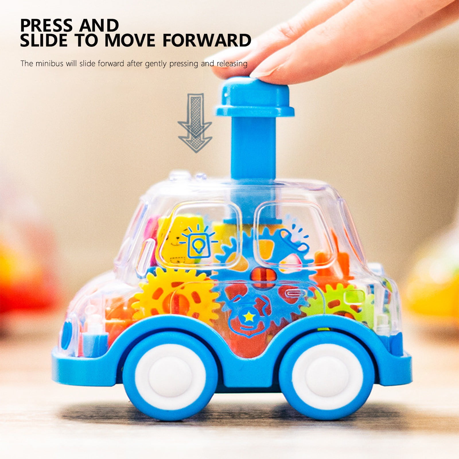 Car Toys For Kids Transparent Gear Car Press Toy Car Pull Back Toy Car Boy Stall Toy Christmas Gifts for Kids