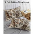 thumbnail image 3 of Country Owl Pillow Covers Standard Size 2 Pack, Rustic Sping Floral Botanical Postmark Soft Bed Throw Pillowcases Breathable Cooling Long Lumbar Body Pillow Sham Cover for Bed Sofa 20''x26'', 3 of 7