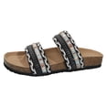 thumbnail image 6 of Modisza Summer Flat Sandals for Women Knitted Strap Comfortable Walking Slides Cork Footbed Beach Vacation Slippers Shoes Black size 6, 6 of 7