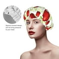 thumbnail image 4 of Kdxio Fruit Apples Print Shower Cap for Women,Elastic and Reusable,Double Waterproof Layers Bathing Hat, 4 of 9