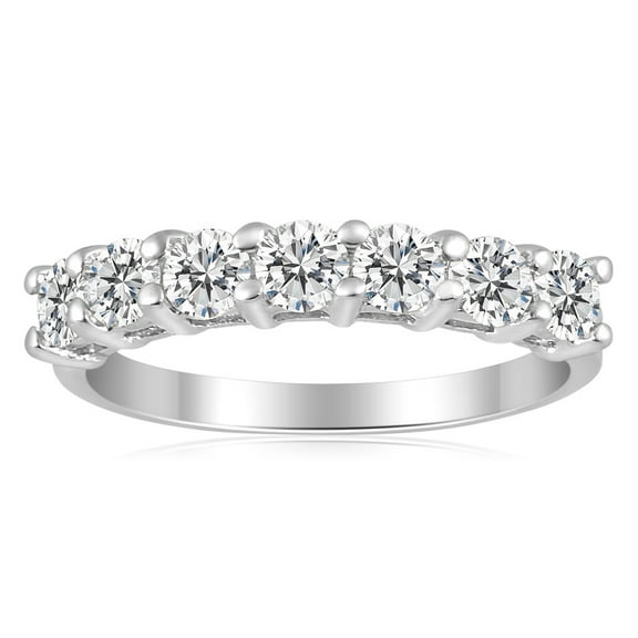 1/2ctw Diamond Seven Stone Band in 10k White Gold