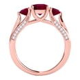 thumbnail image 3 of Mauli Jewels Rings for Women 1.56 Carat Diamond And Round Shaped Created Ruby Ring 4-prong 10K Rose Gold, 3 of 6