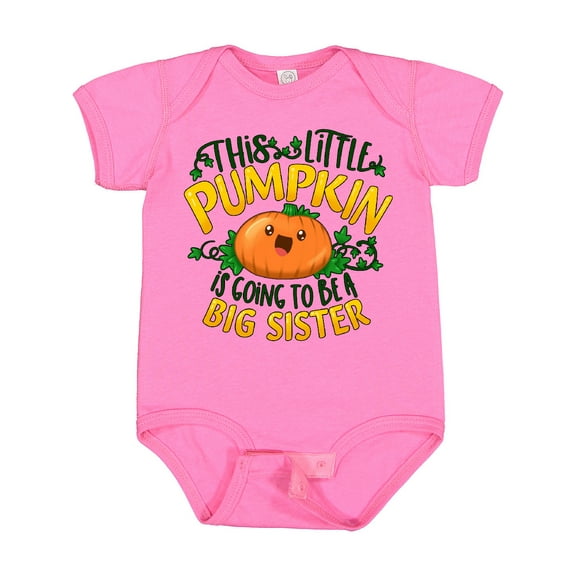 Inktastic This Little Pumpkin is Going to Be a Big Sister Girls Baby Bodysuit