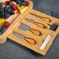 thumbnail image 4 of Large Cheese Board Set Bamboo Charcuterie Serving Platter, 4 of 6