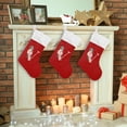 thumbnail image 7 of Red Christmas Stockings Custom V Christmas Presonalized Large Stocking Sock, Set of 1 Xmas Party Winter Decor Candy Bag Family Holiday Gift, 17.7 Inch, 7 of 7