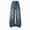 H551-Dark Blue, variant on TOWED22 Girls Baggy Jeans Retro Elastic Waist Zipper Fly Cat Whisker Wide Leg Washed Denim Pants,Black,13-14 Y