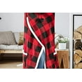 thumbnail image 4 of Safdie & Co. Premium Hoodzy Wearable Hooded Throw Blanket Buffalo Plaid Red and Black with Sherpa, 4 of 6