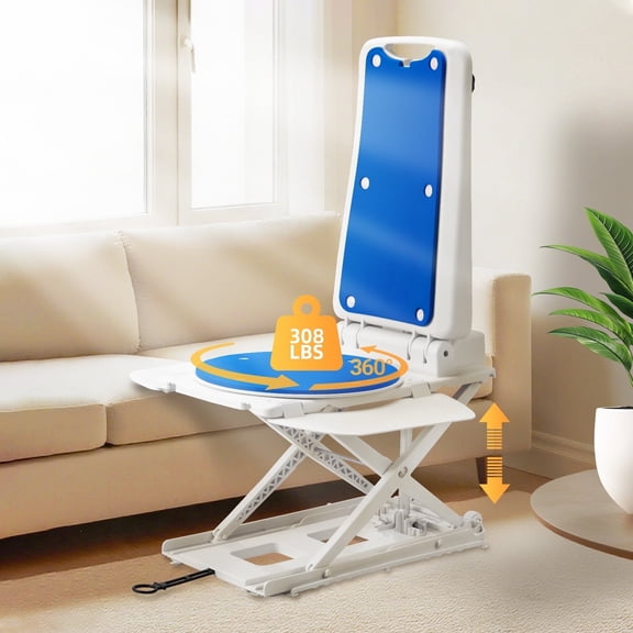 Electric Chair Lift for Senior,Remote Control Floor with Padded Backseat,Bathtub Lift Elderly from Floor,Net Weight 24 lbs,Support Max 308 lbs,Safety and Waterproof Design