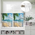 thumbnail image 5 of Kitchen Window Curtains Valance and Tier Set, Summer Beach Blue Seawater Rod Pocket Tier Curtain Valance Set, Tropical Plant Palm Tree Light Filtering Cafe Curtains for Bedroom Living Room, 5 of 9
