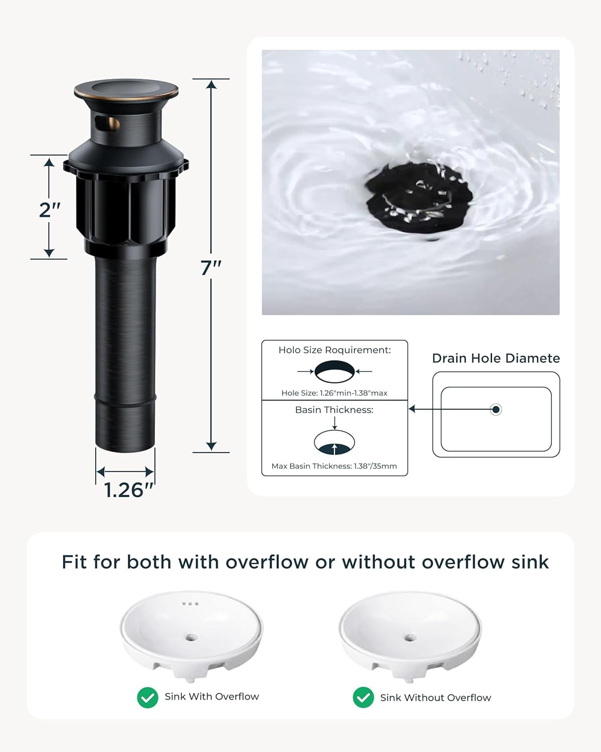 Vintage 3 Hole Bathroom Faucets Oil Rubbed Bronze, 2 Handle 8 Inch Widespread Antique Faucet for Bathroom Vanity RV Farmhosue Sink with Metal Pop Up Drain and Supply Lines