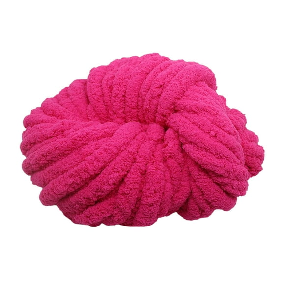 S SERENABLE Chunky Chenille Yarn Acrylic Fibers Gauge 7 Jumbo Giant Washable Bulky Yarn Thick Yarn for Sofa Throw Crocheting Hat Blanket Rose Red