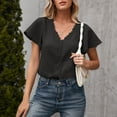 thumbnail image 6 of Lindreshi Short Sleeve Shirts for Women Women Summer Fashion Casual T-Shirt V-Neck Short Sleeve Tops Blouse, 6 of 6