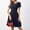 Navy, variant on Wedding Church Vintage Cocktail Dresses Short Sleeve Summer Casual Floral Dress for Women Black S
